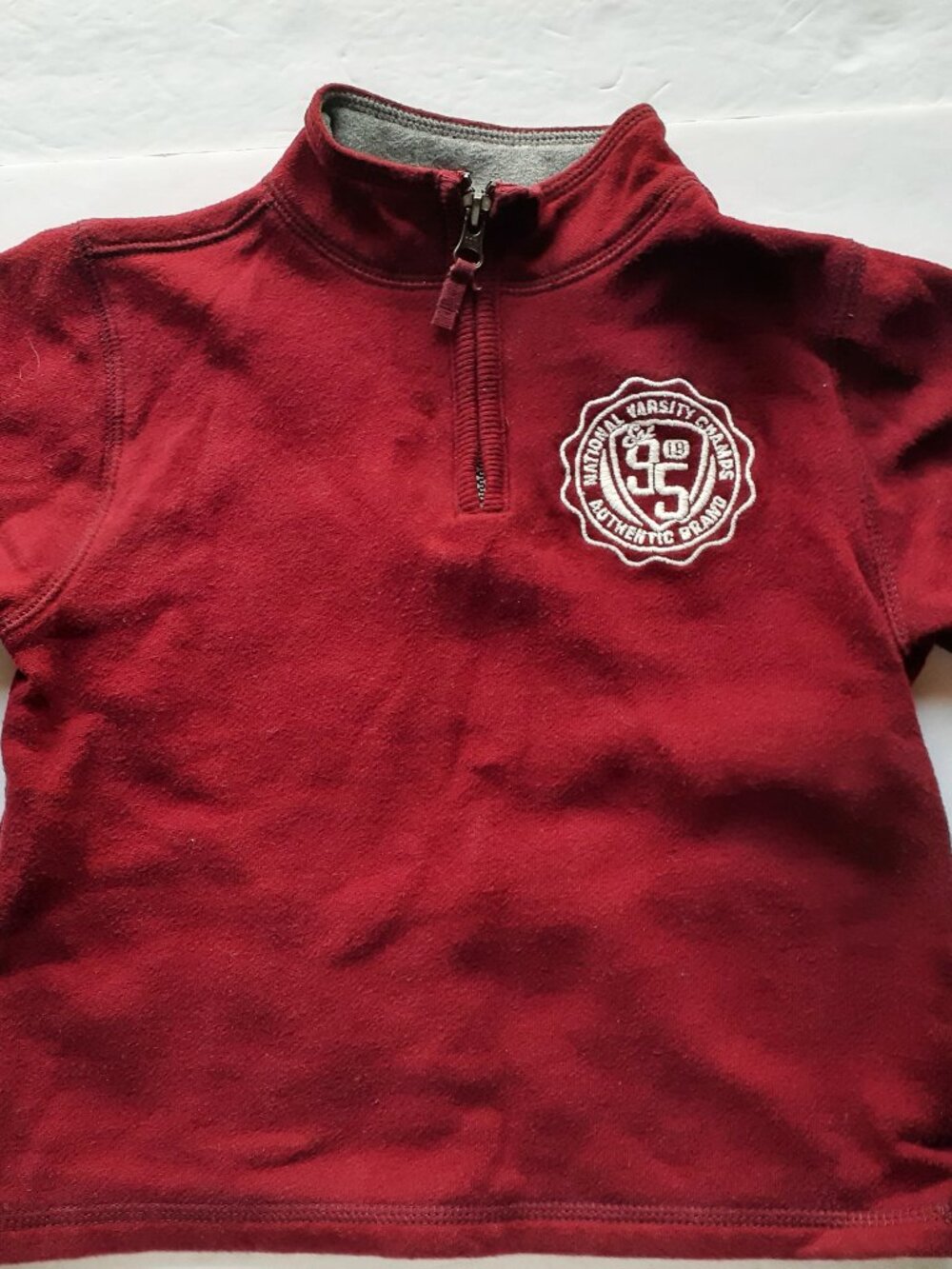 Oshkosh Boys Sweatshirt Burgundy Quarter Zip Pullover 4T